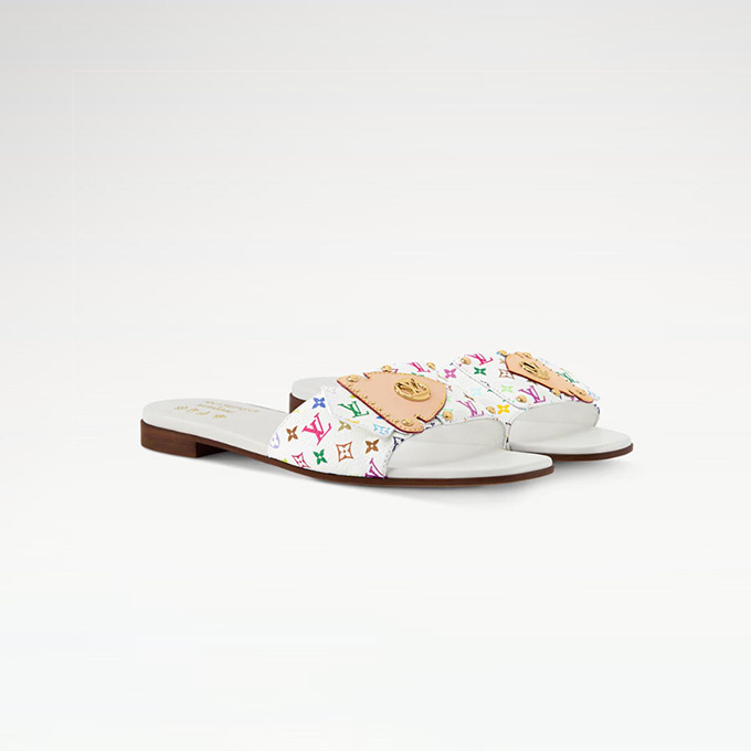 lv louis vuitton x takashi murakami frame flat mules